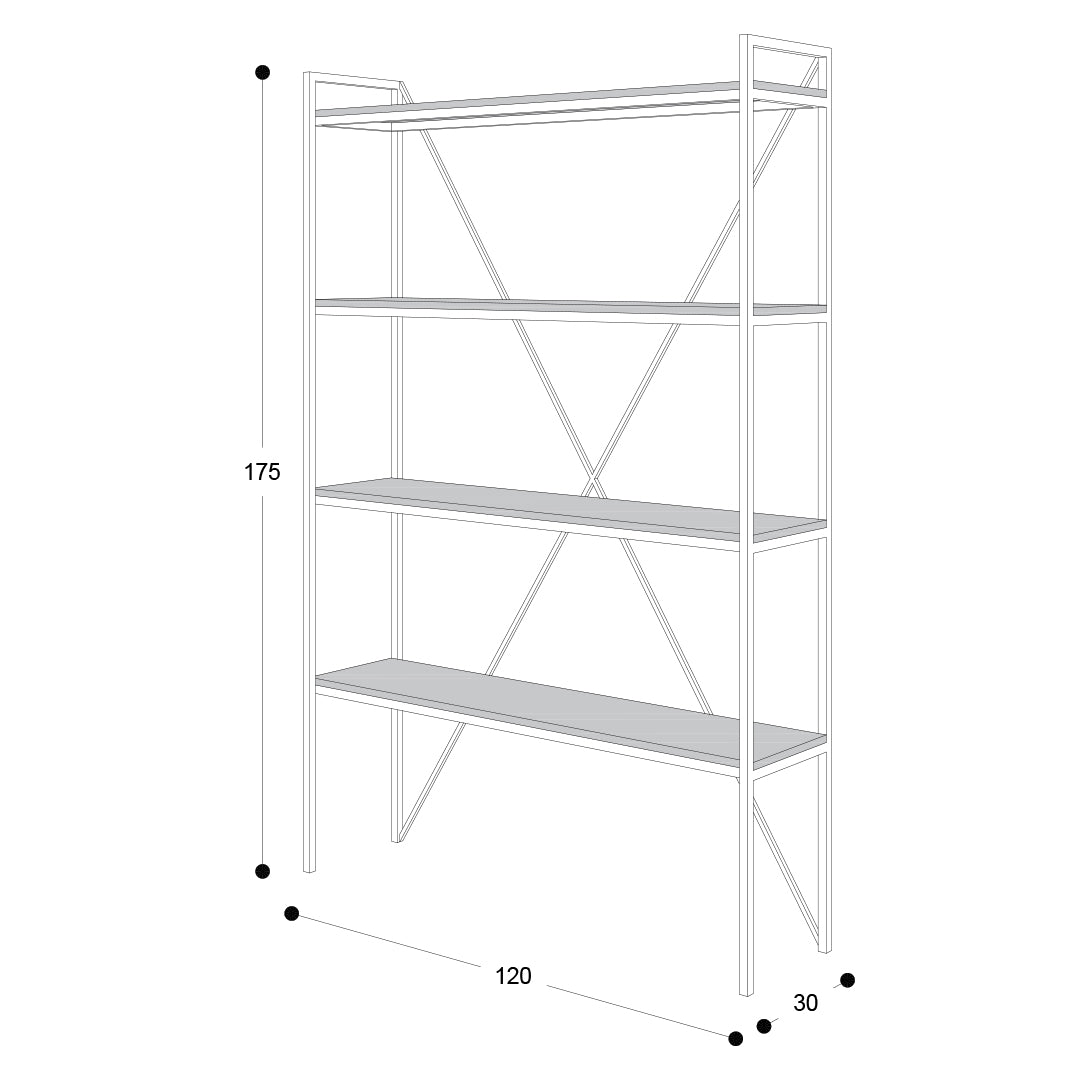 Librero de X 4 niveles